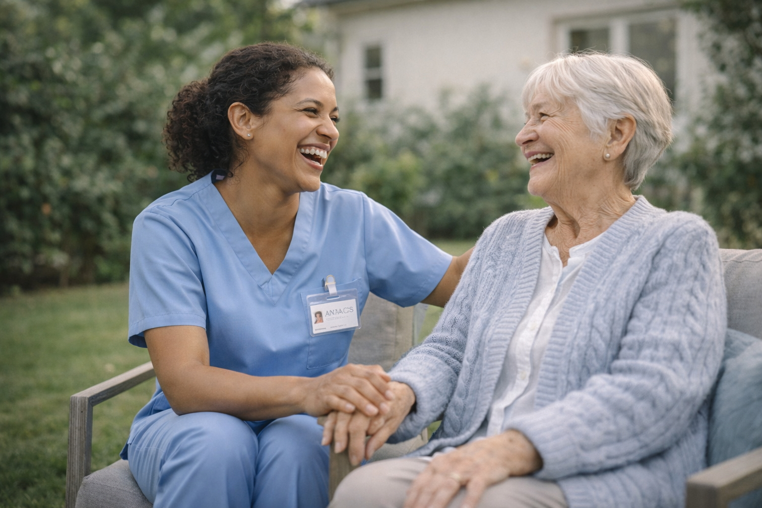 Sharing a joyful moment outdoors